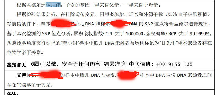 外无创报告